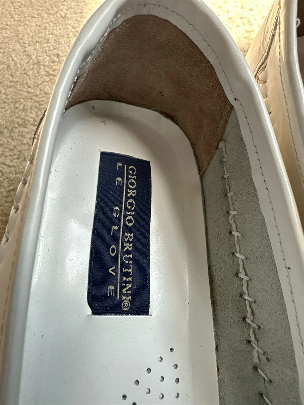 Giorgio Brutini White Leather Tassel Kiltie Loafers